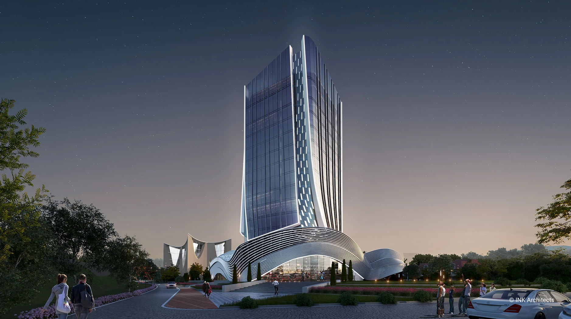 Architectural design process of the business center in Nur Sultan. Building design services. Architectural bureau INK Architectst